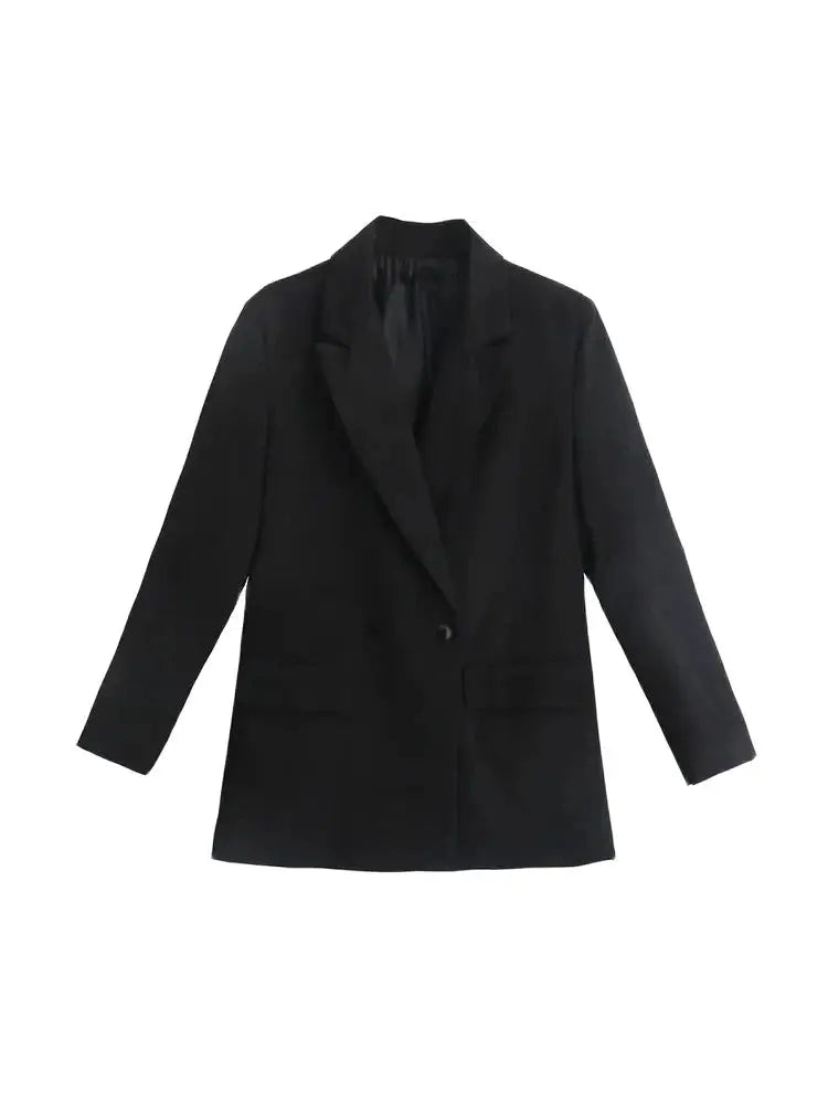 Double Breasted Loose Fitting Blazer Coat