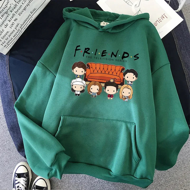 Friends TV Show Hoodies for Women, Funny Cartoon Friends Hoodies, Ullzang Graphic, Vintage Anime Sweatshirt, Female Hoody, 90s