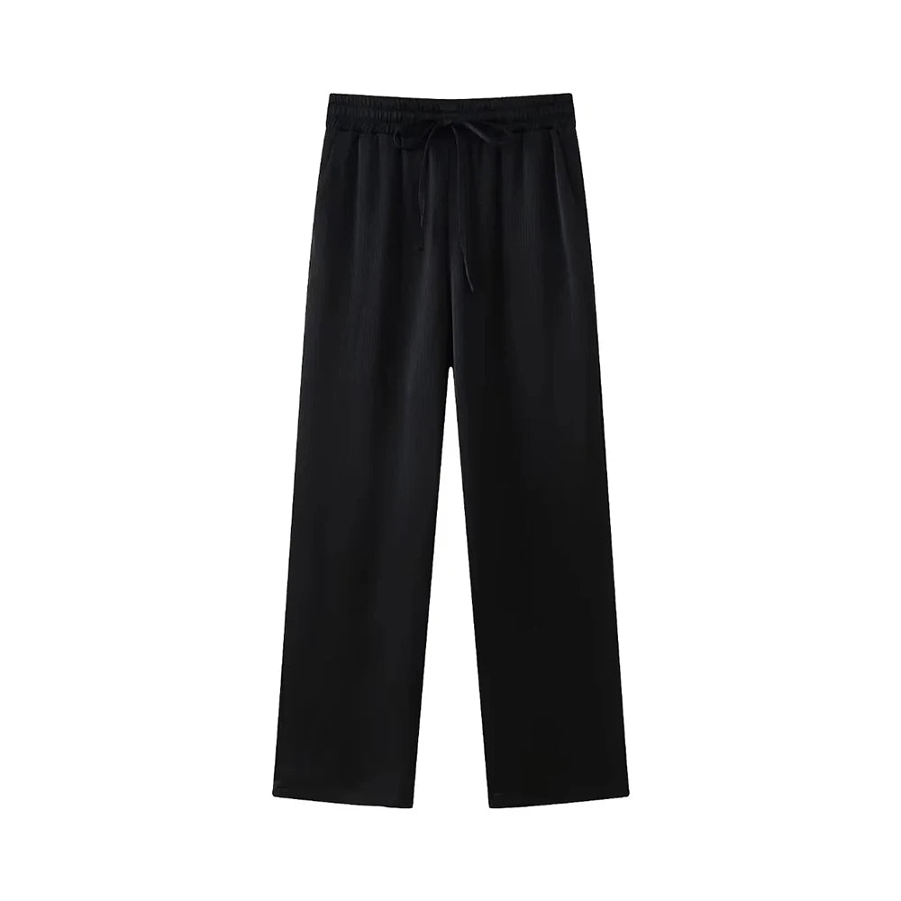 Chic Double-Breasted Blazer & Wide-Leg Pants Set