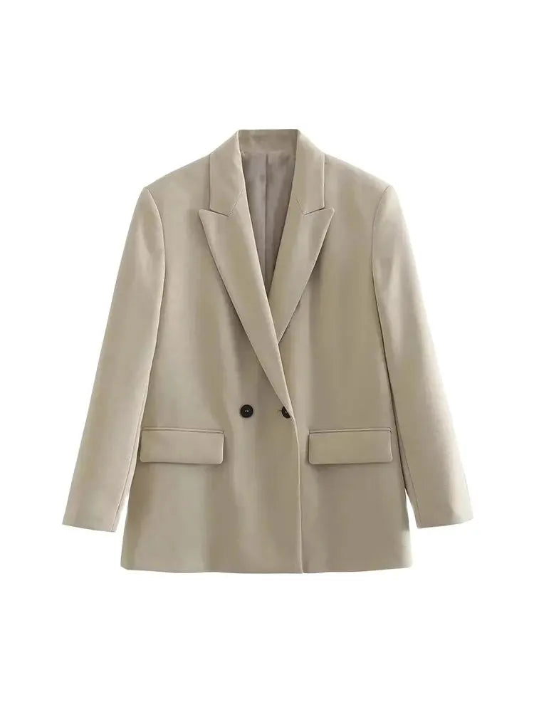 Double Breasted Loose Fitting Blazer Coat