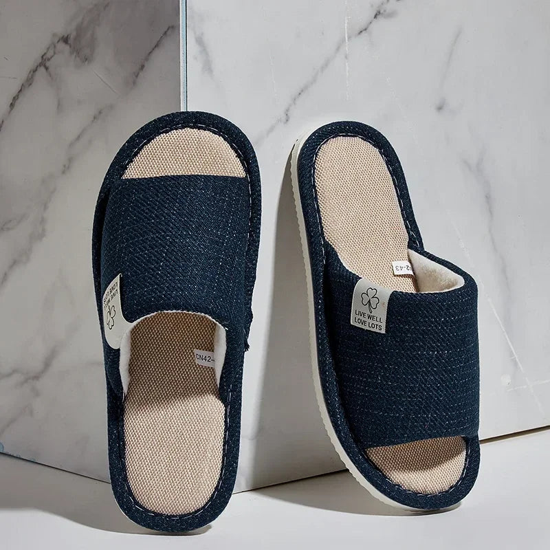 NEW Home Linen Unisex Spring&Autumn Comfortable Open-toed Breathable Slippers