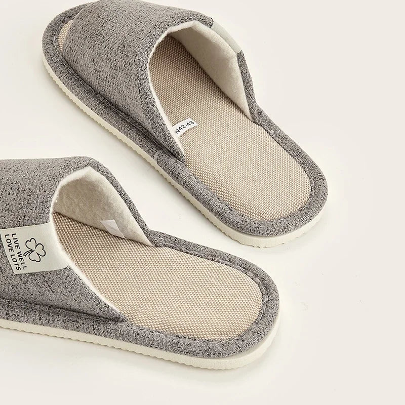 NEW Home Linen Unisex Spring&Autumn Comfortable Open-toed Breathable Slippers