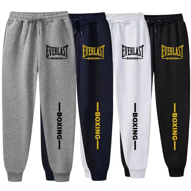 2025 Autumn Winter EVERLAST Printed Running Pants Men Women Outdoor Sports Fitness Pants Jogging Fleece Casual Sports Pants