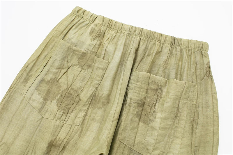 Women's Set 2024 New Fashion Spring Jacquard Loose Ladies Shirt Summer Women Pants Casual Chic Print Set for Women