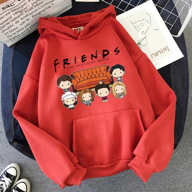 Friends TV Show Hoodies for Women, Funny Cartoon Friends Hoodies, Ullzang Graphic, Vintage Anime Sweatshirt, Female Hoody, 90s