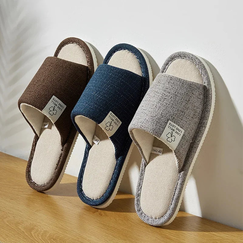 NEW Home Linen Unisex Spring&Autumn Comfortable Open-toed Breathable Slippers