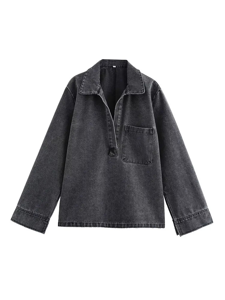 Autumn Denim Two-Piece Set for Women