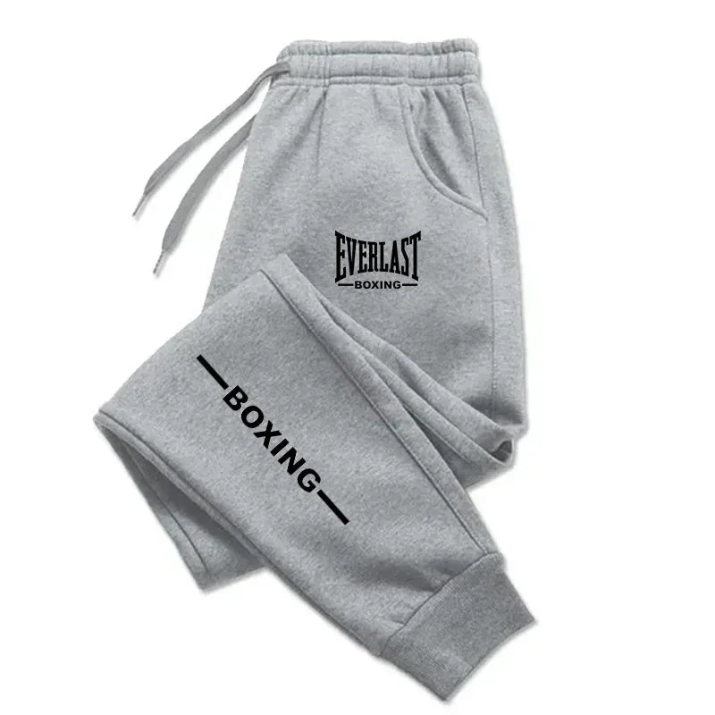 2025 Autumn Winter EVERLAST Printed Running Pants Men Women Outdoor Sports Fitness Pants Jogging Fleece Casual Sports Pants