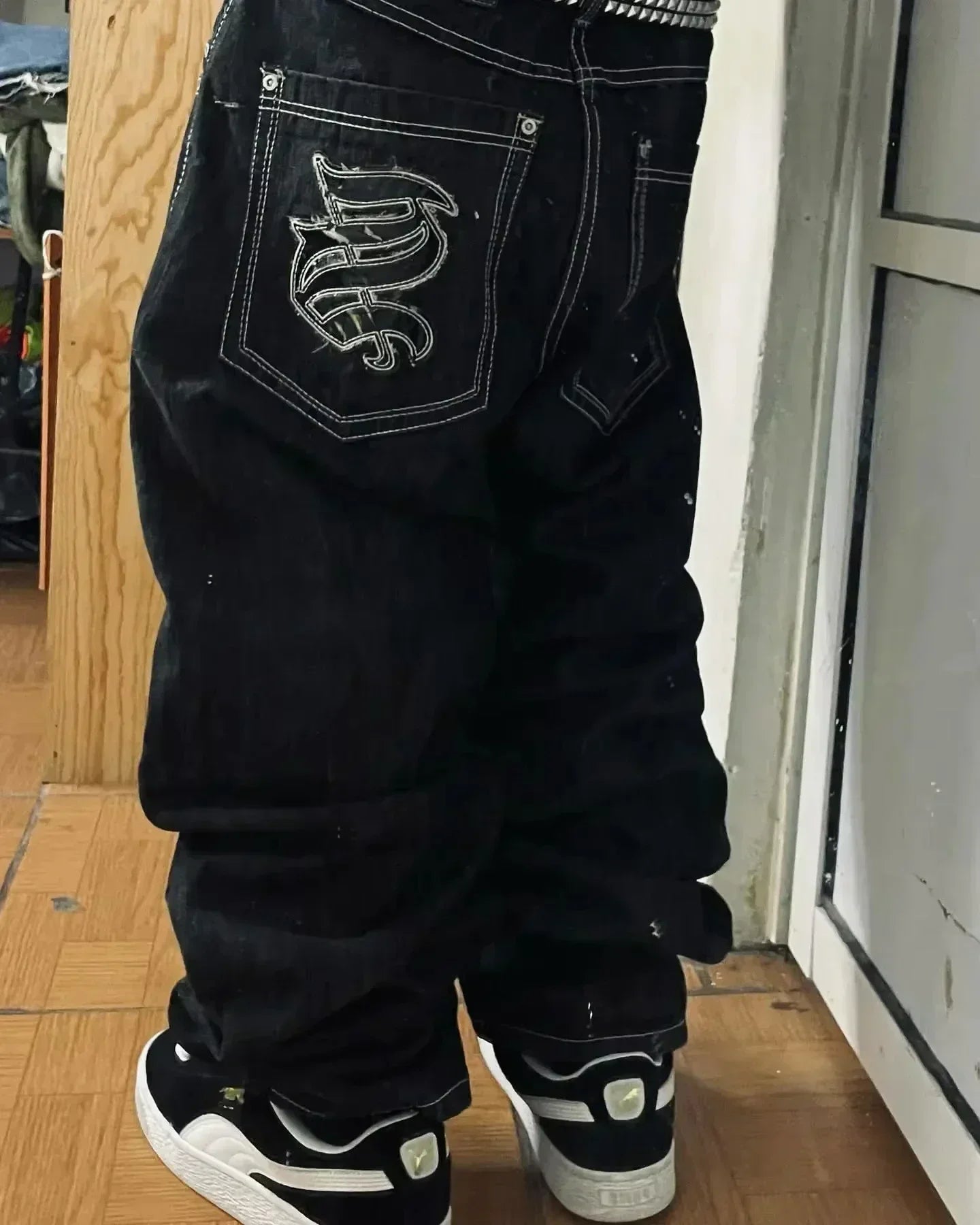 American Y2K 2025 New Baggy Wide Leg Black Jeans Overszied Women Street Casual Joker Denim Pants Couple Jeans Vintage Streetwear