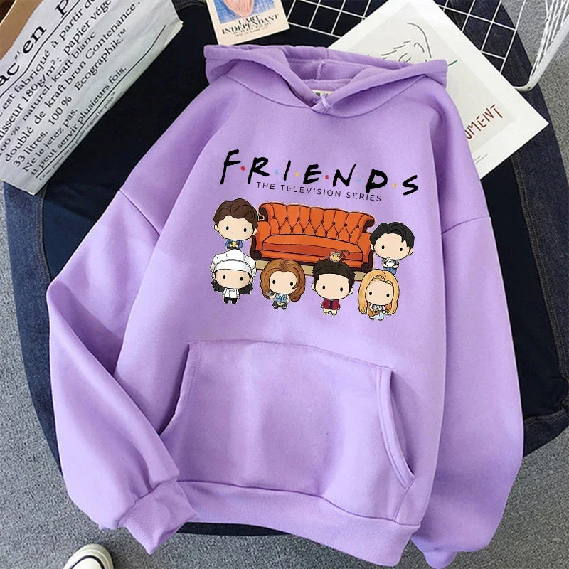 Friends TV Show Hoodies for Women, Funny Cartoon Friends Hoodies, Ullzang Graphic, Vintage Anime Sweatshirt, Female Hoody, 90s
