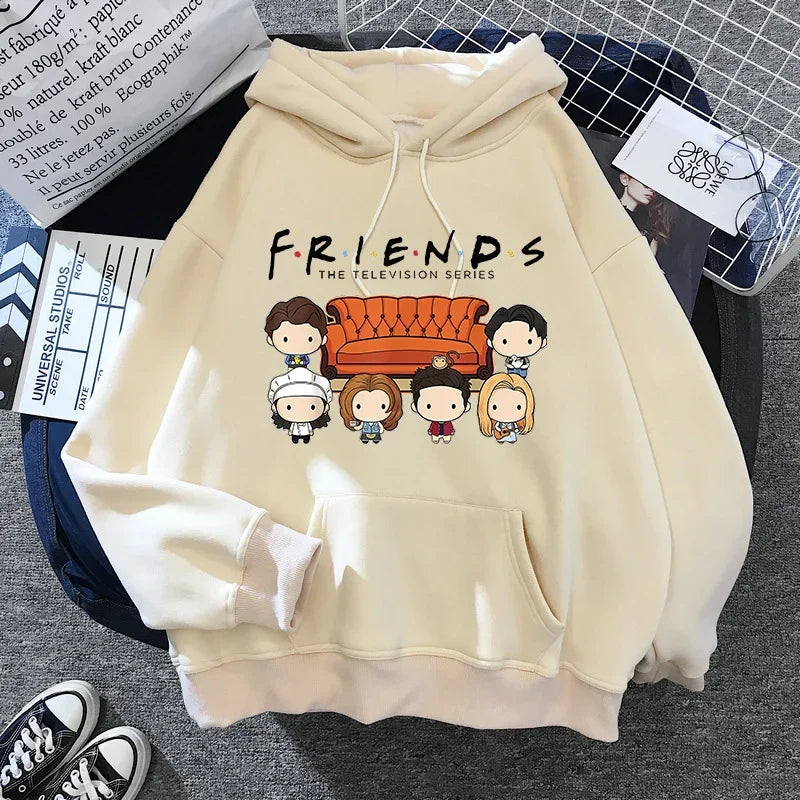 Friends TV Show Hoodies for Women, Funny Cartoon Friends Hoodies, Ullzang Graphic, Vintage Anime Sweatshirt, Female Hoody, 90s