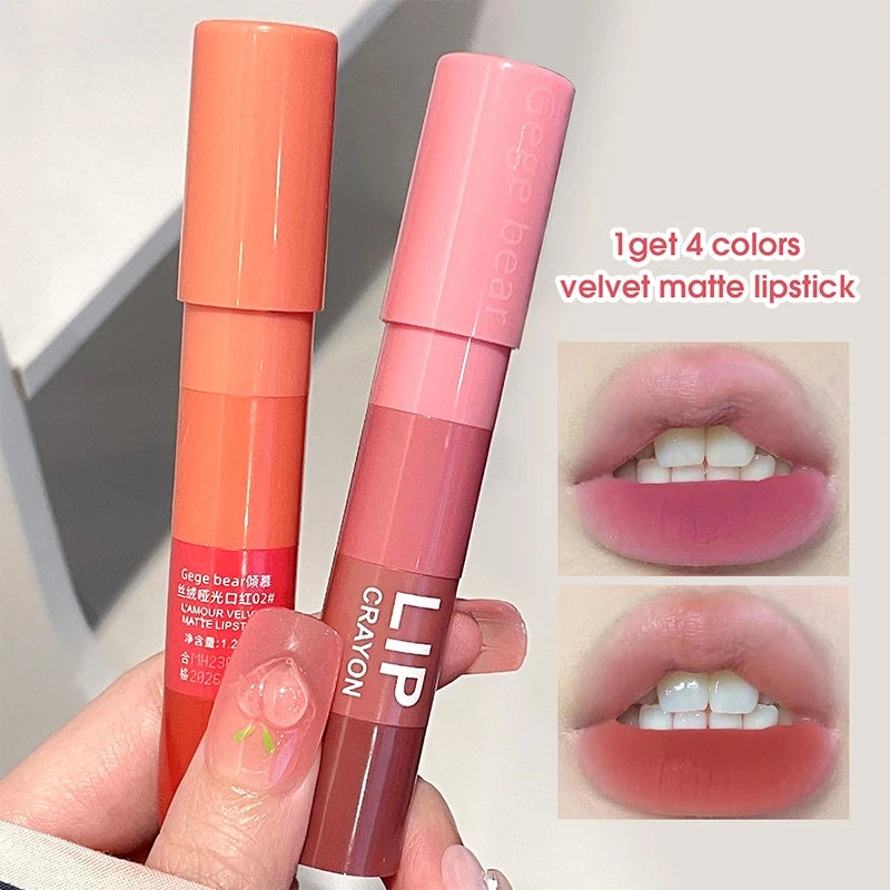 4-Color Matte Velvet Mist Lipstick