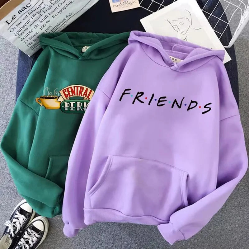 Friends TV Show Hoodies for Women, Funny Cartoon Friends Hoodies, Ullzang Graphic, Vintage Anime Sweatshirt, Female Hoody, 90s