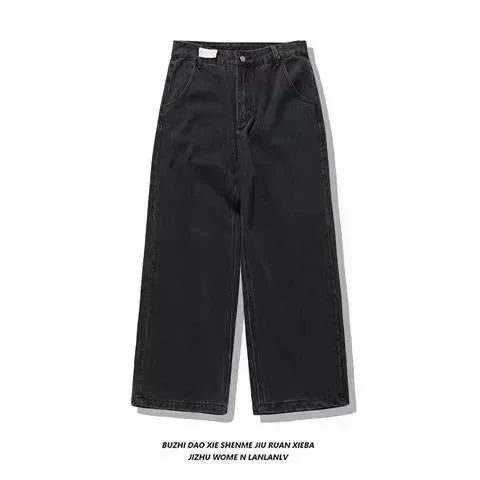 American Y2K 2025 New Baggy Wide Leg Black Jeans Overszied Women Street Casual Joker Denim Pants Couple Jeans Vintage Streetwear