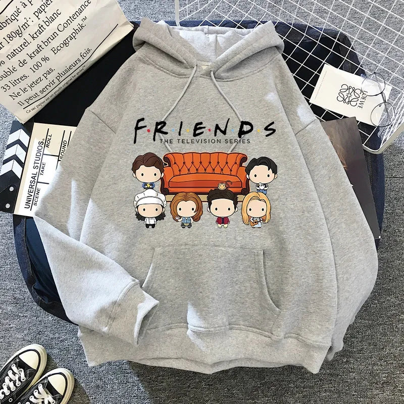 Friends TV Show Hoodies for Women, Funny Cartoon Friends Hoodies, Ullzang Graphic, Vintage Anime Sweatshirt, Female Hoody, 90s