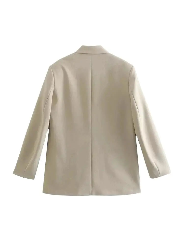 Double Breasted Loose Fitting Blazer Coat