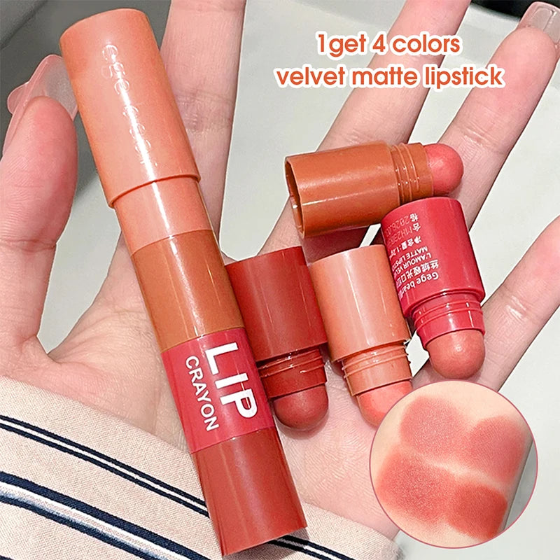 4-Color Matte Velvet Mist Lipstick