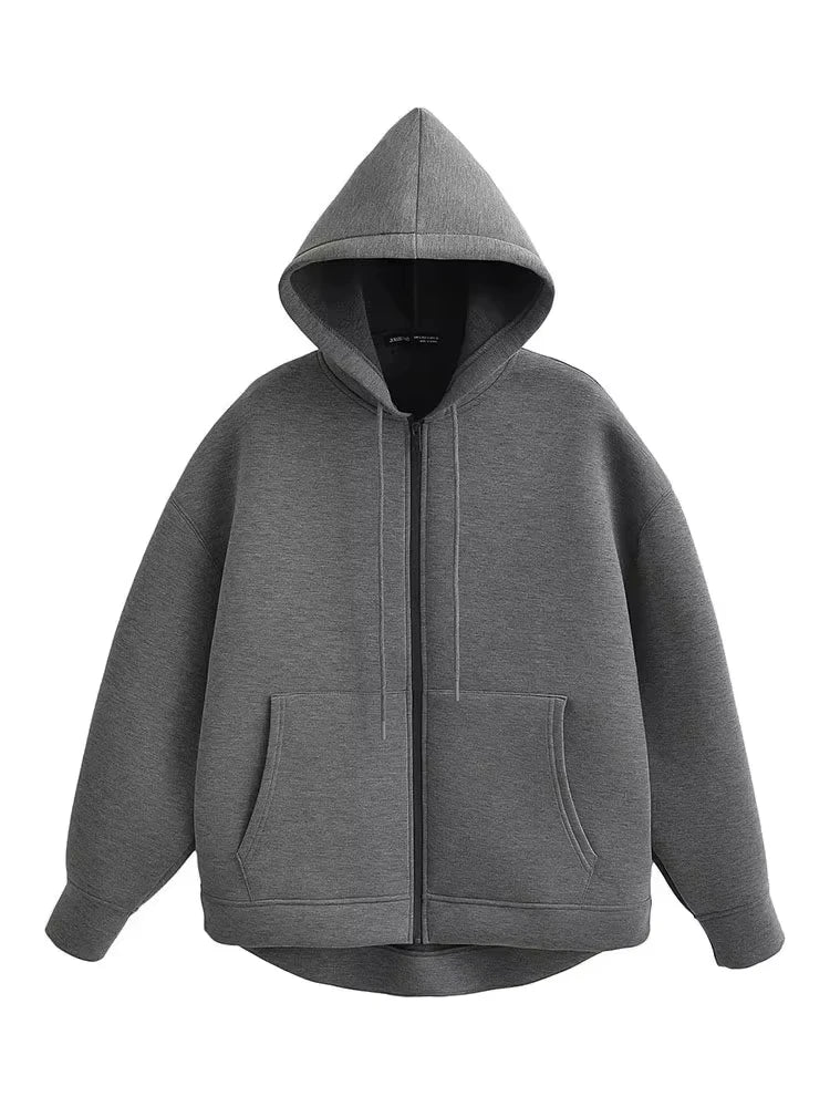 Winter New Women's Zipper Hoodie Coat
