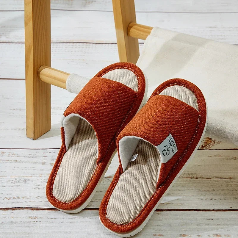 NEW Home Linen Unisex Spring&Autumn Comfortable Open-toed Breathable Slippers