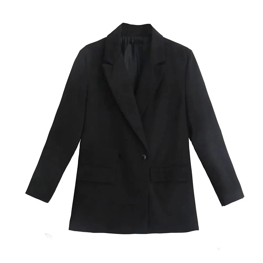 Double Breasted Loose Fitting Blazer Coat
