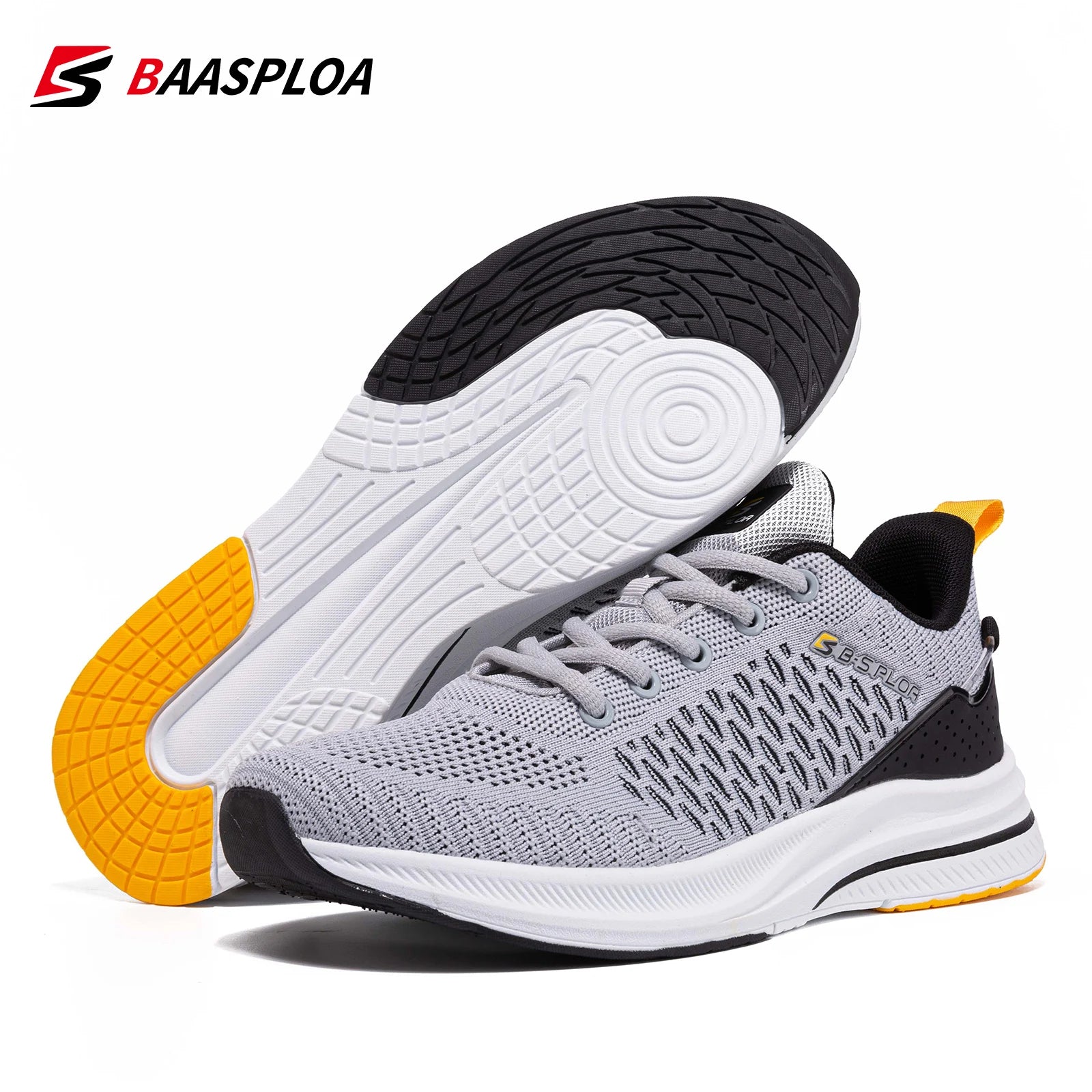 Baasploa Lightweight Running Shoes For Men New Men's Designer Mesh Casual Sneakers Lace-Up Male Outdoor Sports Tennis Shoes
