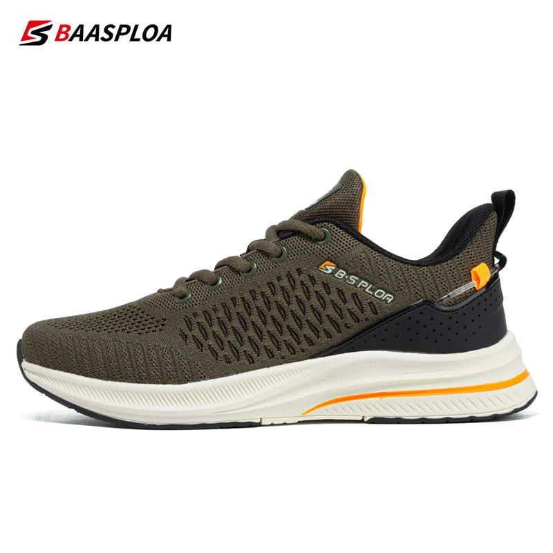 Baasploa Lightweight Running Shoes For Men New Men's Designer Mesh Casual Sneakers Lace-Up Male Outdoor Sports Tennis Shoes