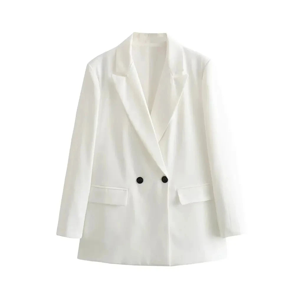 Double Breasted Loose Fitting Blazer Coat