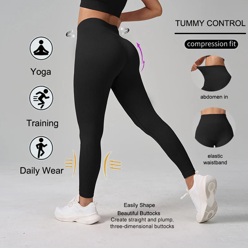 WAREBALL Seamless Fitness Yoga Pants High Waist Push Up Sport Legging Women Super Stretchy Gym Workout Tights Running Pants