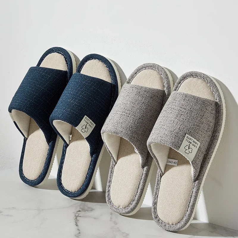 NEW Home Linen Unisex Spring&Autumn Comfortable Open-toed Breathable Slippers