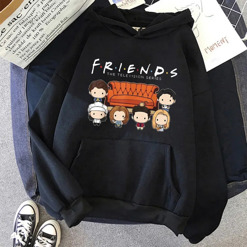 Friends TV Show Hoodies for Women, Funny Cartoon Friends Hoodies, Ullzang Graphic, Vintage Anime Sweatshirt, Female Hoody, 90s