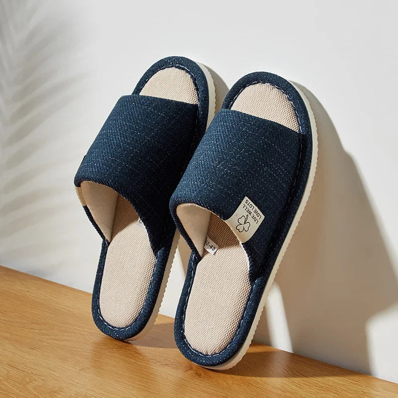 NEW Home Linen Unisex Spring&Autumn Comfortable Open-toed Breathable Slippers