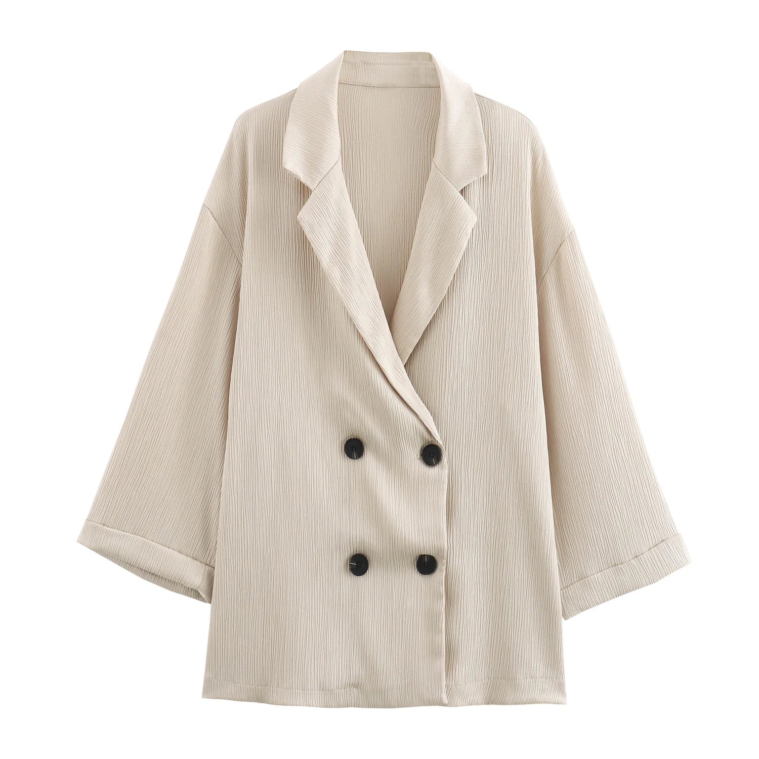 Autumn New Women's Clothing European And American Style Fashionable Wrinkled Suit Jacket Casual Pants Set