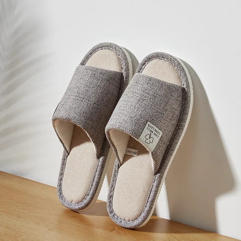 NEW Home Linen Unisex Spring&Autumn Comfortable Open-toed Breathable Slippers
