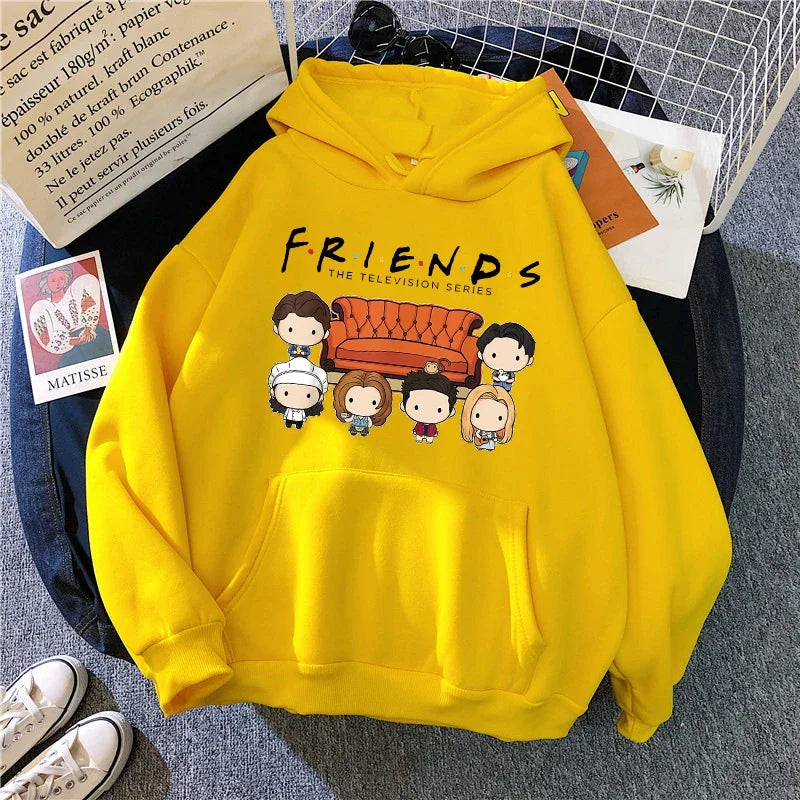 Friends TV Show Hoodies for Women, Funny Cartoon Friends Hoodies, Ullzang Graphic, Vintage Anime Sweatshirt, Female Hoody, 90s