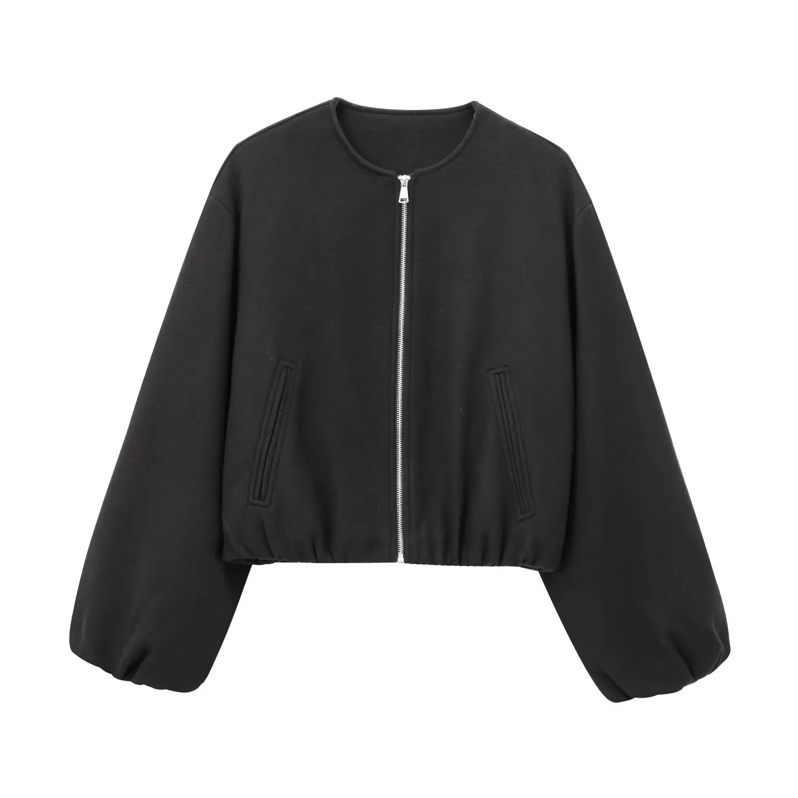 Red Zipper Bomber Jackets for Women